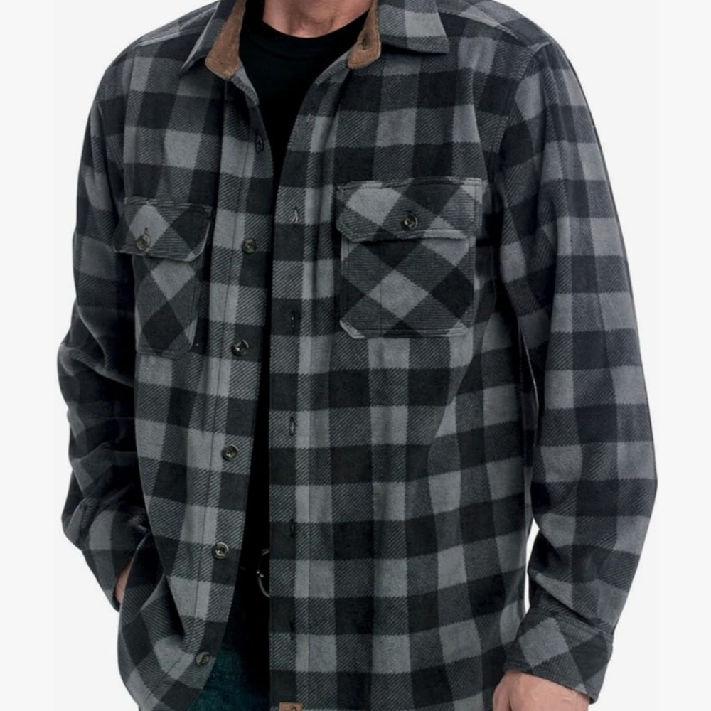 Legendary Whitetails Mens Black,Gray Fleece Shacket Size M